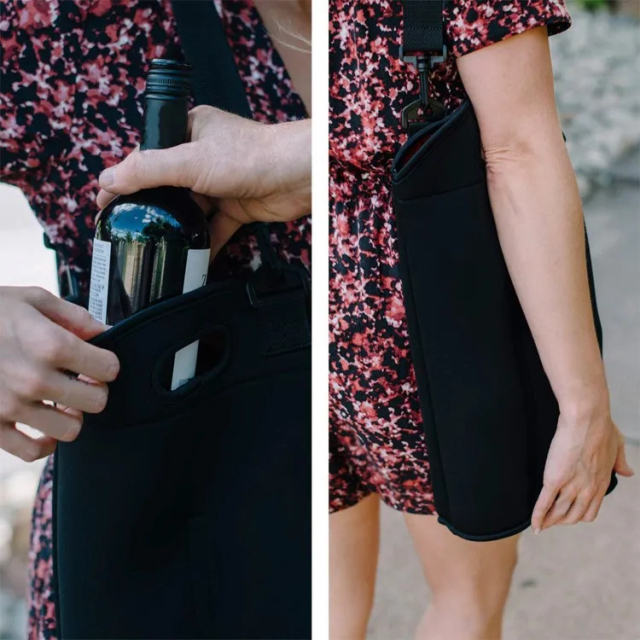 Neoprene Wine Purse with Hidden Spout and Shoulder Strap