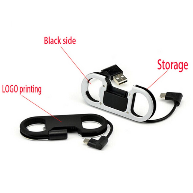3 In 1 Portable Travel Keychain Bottle Opener Charging Cord