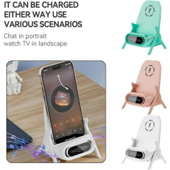 Magnetic Mini Chair Wireless Charger Phone Holder W/ Speaker