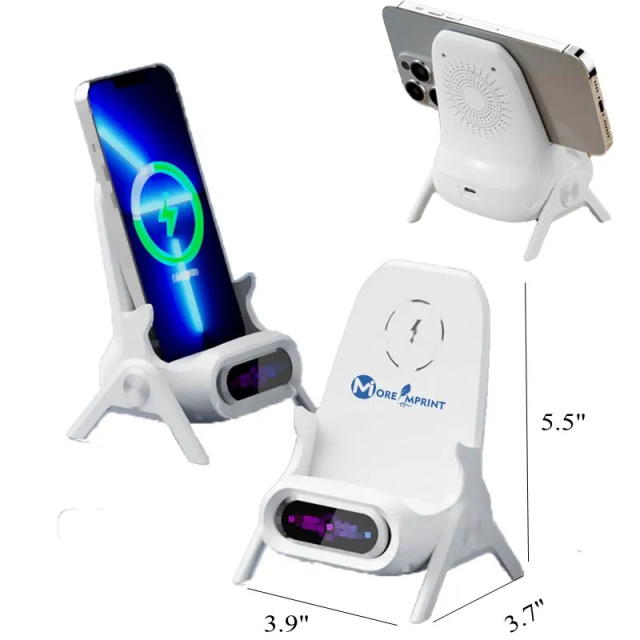 Magnetic Mini Chair Wireless Charger Phone Holder W/ Speaker