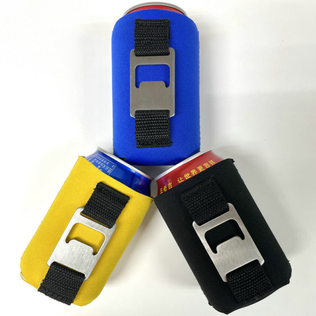 Cup Sleeve with built-in Bottle Opener on Back