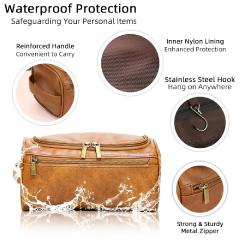 Luxury PU Leather Travel Waterproof Toiletry Cosmetic Bags