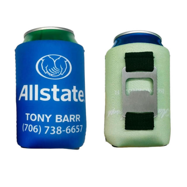 Cup Sleeve with built-in Bottle Opener on Back