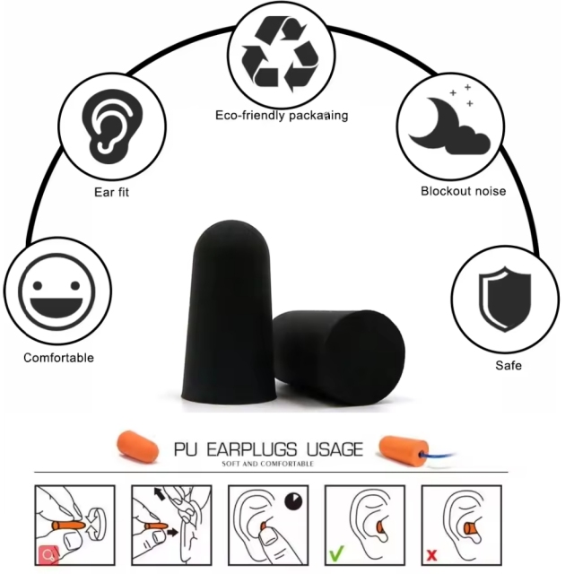 Soft Foam Disposable Sound Blocking Ear Plugs