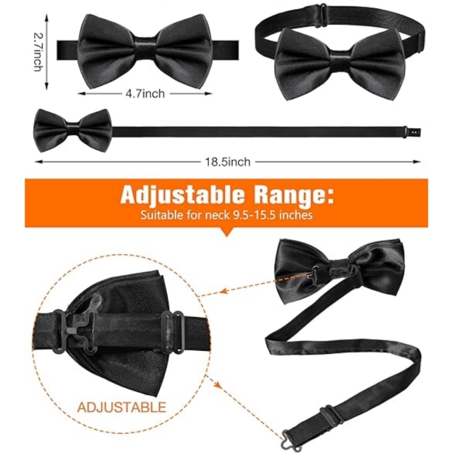 Full Color Printed Adjustable Pre-tied Bow Ties for Men Boys