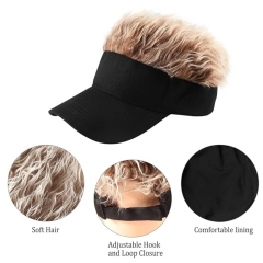 Adjustable Sun Visor Hat with Wig Spiked Hairs Fashion