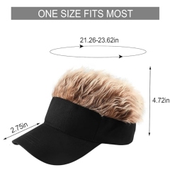 Adjustable Sun Visor Hat with Wig Spiked Hairs Fashion