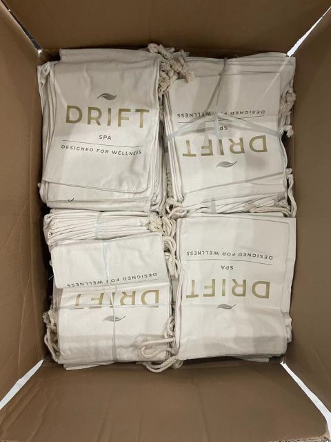 8" x 10.5" Pure Cotton Pouch with Single Drawstring