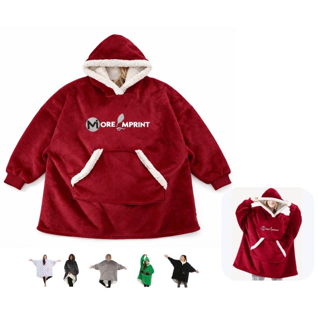 Oversize Fleece Hoodie Wearable Blanket Cozy Warm Sweatshirt