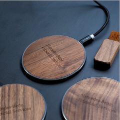 15W QI Certified Bamboo Charging Pads Wood Wireless