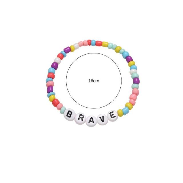 Letter Beads Luminous Customized Stretch Bracelet