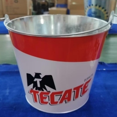 5.28quart Handheld Galvanized Bar Beer Cooling Ice Bucket
