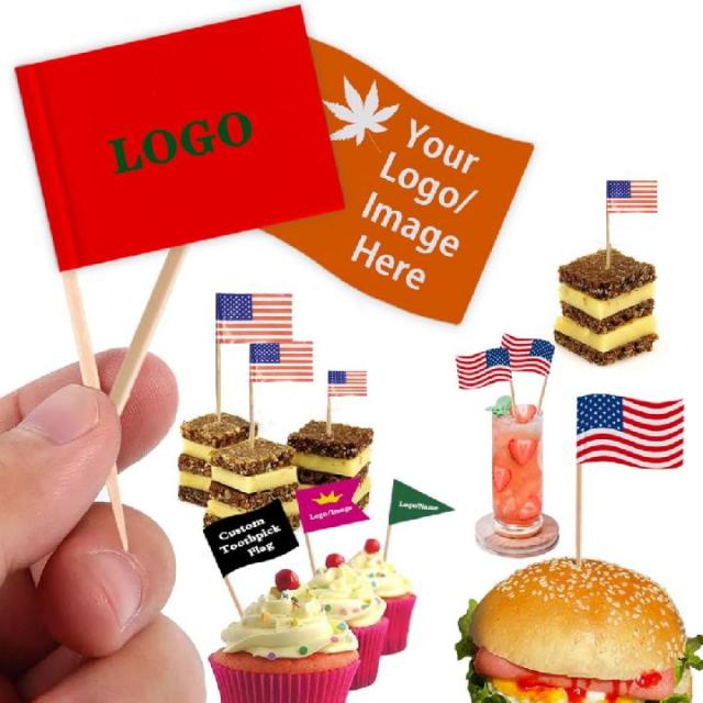 Mini Toothpick Flag for Hamburger Cupcakes Toppers