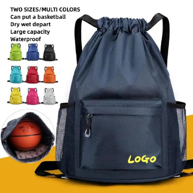 Waterproof Drawstring Pocket Backpack Fitness Sports Bag