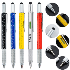 6 in 1 Multitool Pen with Ruler Level Gauge Screwdriver