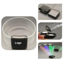 Transparent LED Glow Bracelet Magnetic Stick Wristband