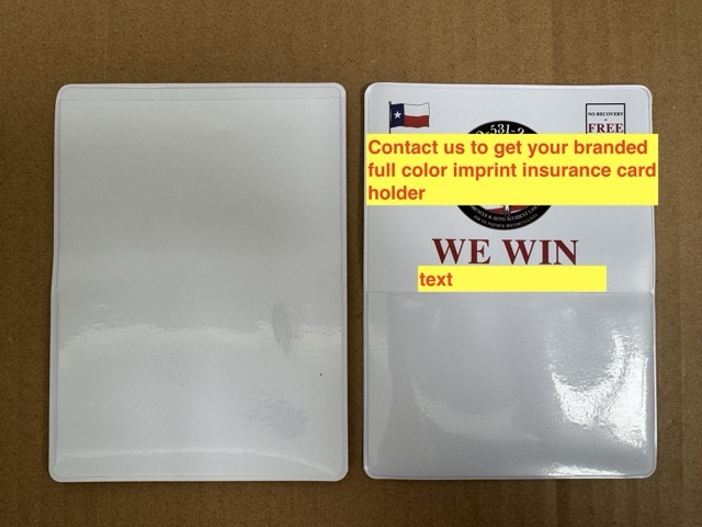 Promotional Insurance Card Holders with Extra Pocket/Agency Branded Insurance Card Holders