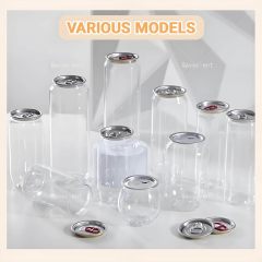 Transparent Juice Bottle Easy Open Lid Plastic Can Clear Disposable Plastic Cup