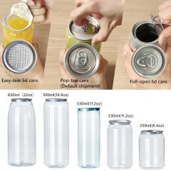 Transparent Juice Bottle Easy Open Lid Plastic Can Clear Disposable Plastic Cup