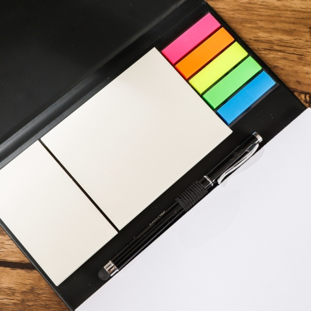 Stationery Gift Flap Desk Pad Pen Set with Mini Sticky Notes