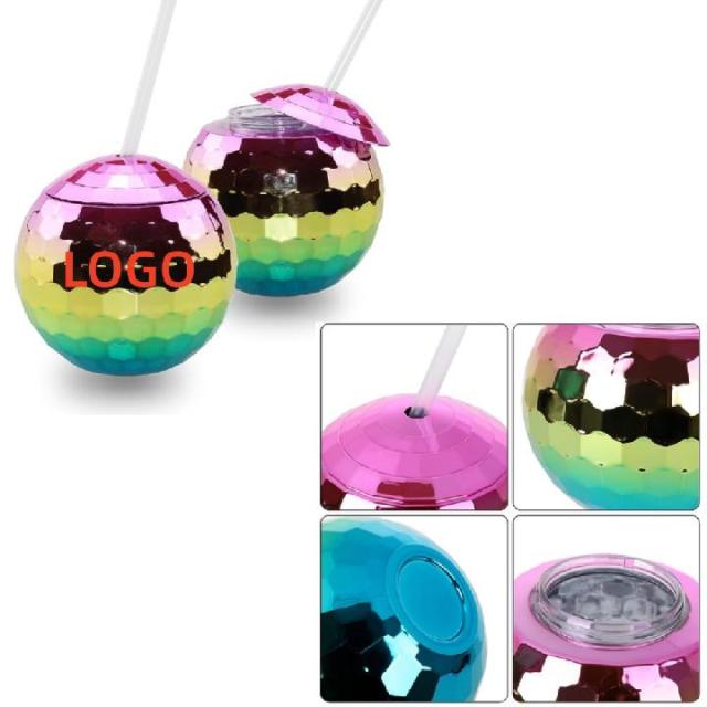 20 oz Disco Ball Drinking Cups with Straws and Lid