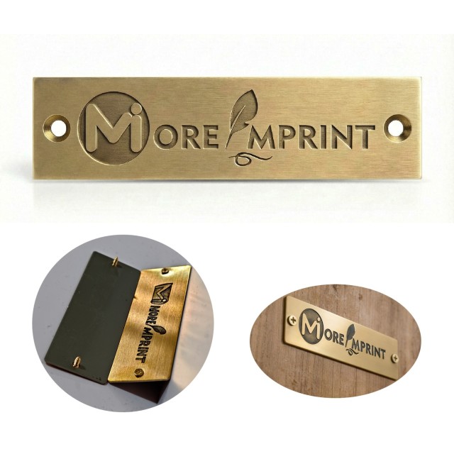 Engraved Titanium Gold Brass Nameplate Label Badge