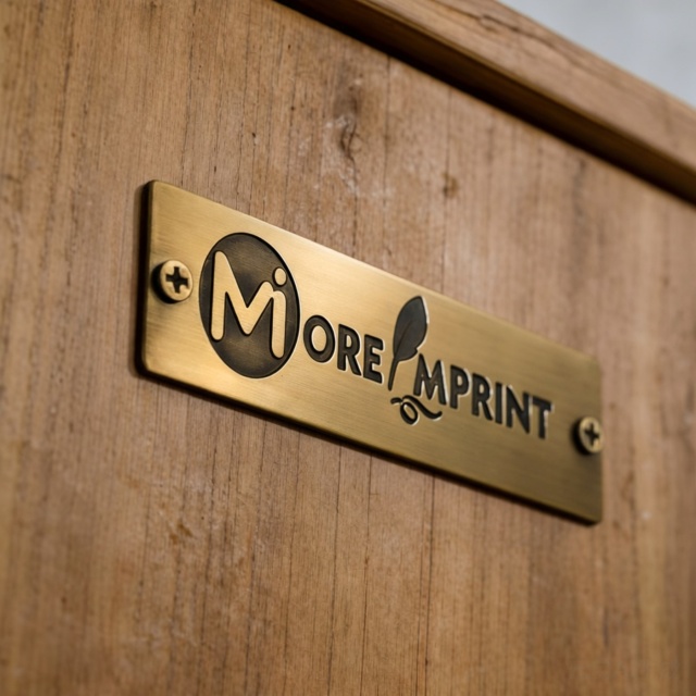 Engraved Titanium Gold Brass Nameplate Label Badge