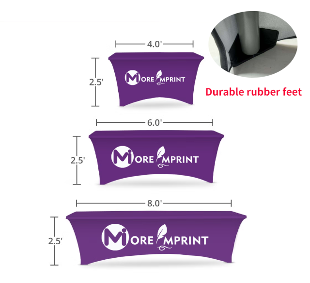 Stretch Fabric Table Cover W/ RUBBER FEET