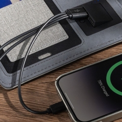 Integrated Cable USB Wireless Charging Notepad Notebook