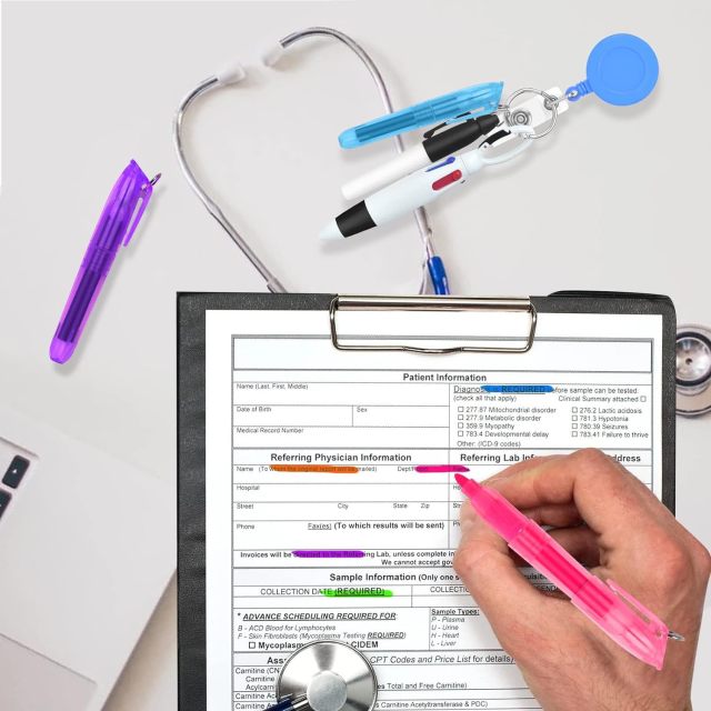 Retractable Nurse Badge Clip and Pen Set