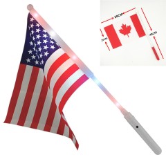 Light Up Country Flags with LED Flashing Poles