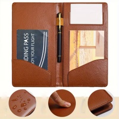 Leather Insurance Check Holder Travel Wallet Passport Cover