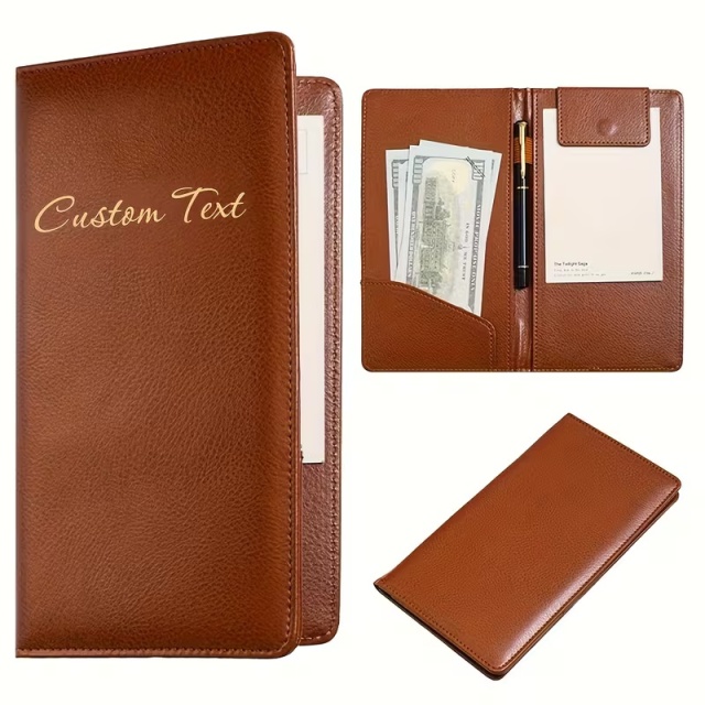 Leather Insurance Check Holder Travel Wallet Passport Cover