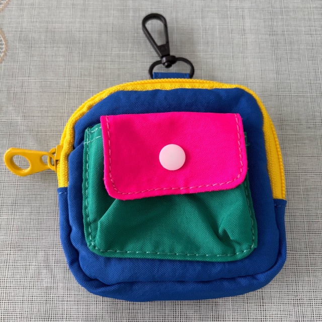 Canvas Zip Wallet Coin Purse Earphones Bag Carabiner Pouch