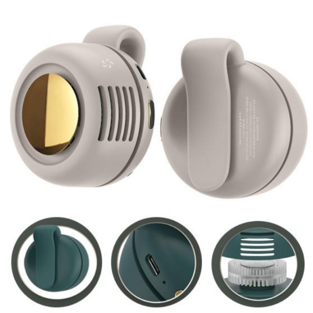 Portable Mini Clip Fan – 3-Speed Wearable Waist & Collar Cooling Fan with Rechargeable Battery