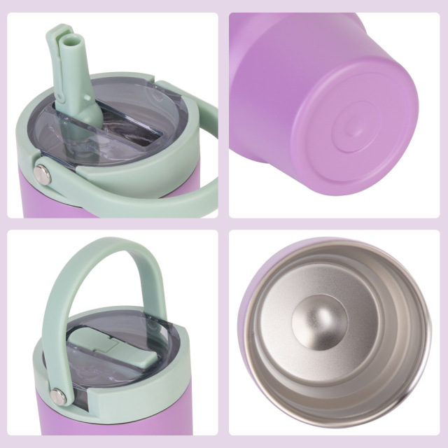 14oz Vacuum Insulated Tumbler Foldable Straw Lid