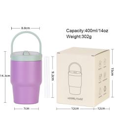 14oz Vacuum Insulated Tumbler Foldable Straw Lid