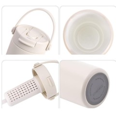 25oz Vacuum Insulated Travel Tumbler with Ceramic Interior Coating – Leak-Proof Car Mug with Carry Handle & Multi-Way Drinking Lid