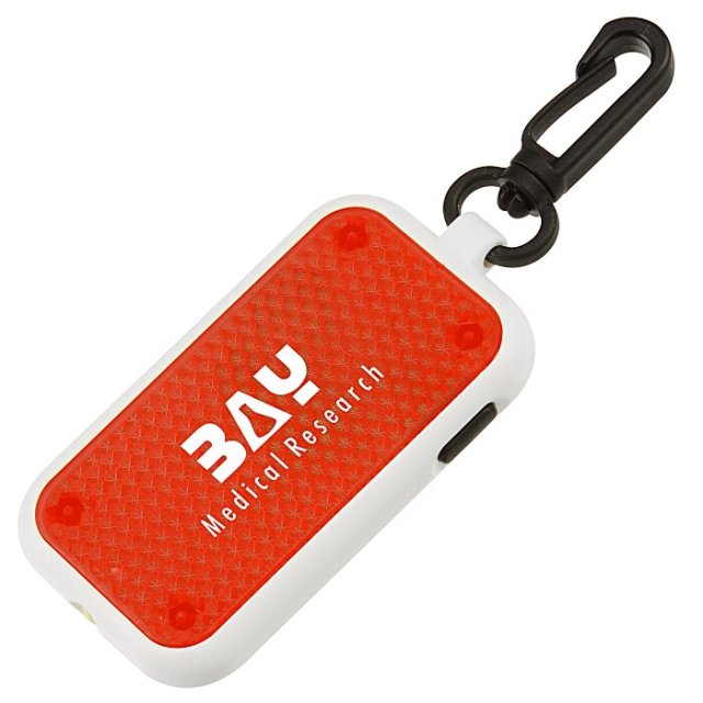 Plastic Led Keychain Safety Reflector Clip Flashlight