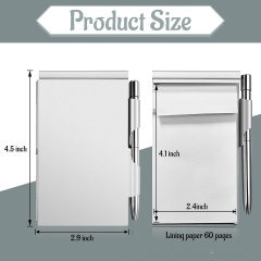 Aluminum Case Pocket Memo Journal Pen Tearable Pages Kit