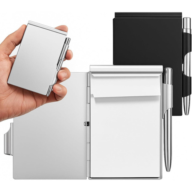 Aluminum Case Pocket Memo Journal Pen Tearable Pages Kit