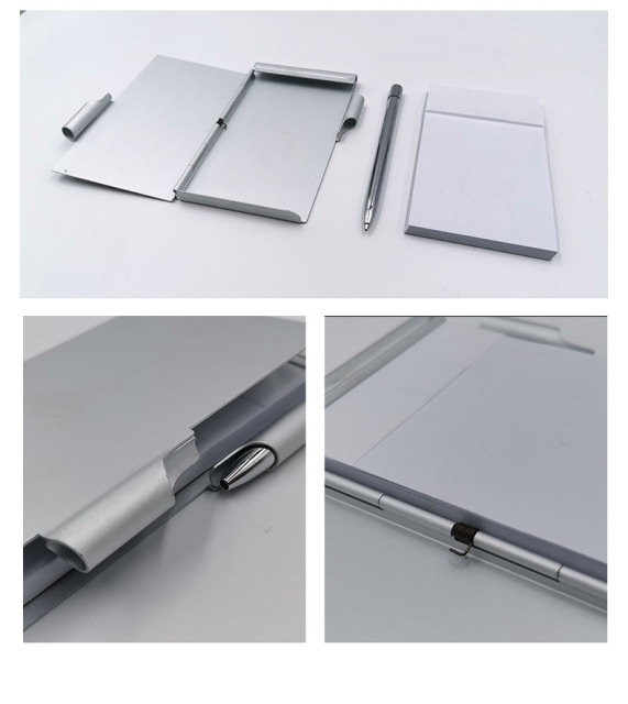 Aluminum Case Pocket Memo Journal Pen Tearable Pages Kit