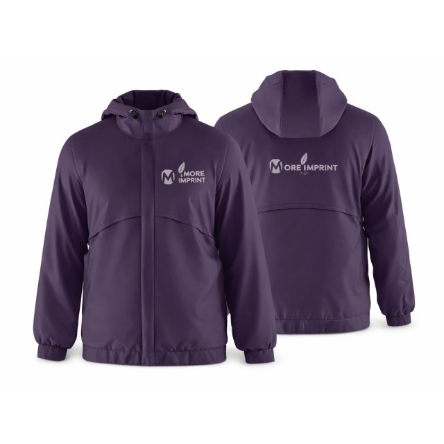 Polyester Waterproof Hooded Coat Pocket Travel Rain Jacket