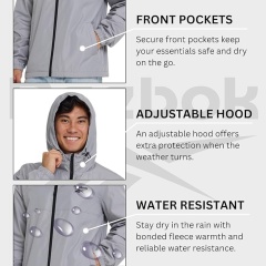 Polyester Waterproof Hooded Coat Pocket Travel Rain Jacket
