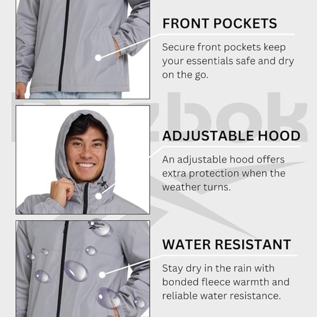 Polyester Waterproof Hooded Coat Pocket Travel Rain Jacket