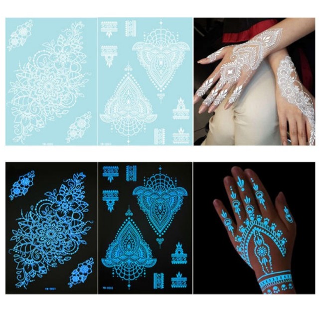 Glow-in-the-Dark Temporary Tattoos  Waterproof Luminous Body Stickers