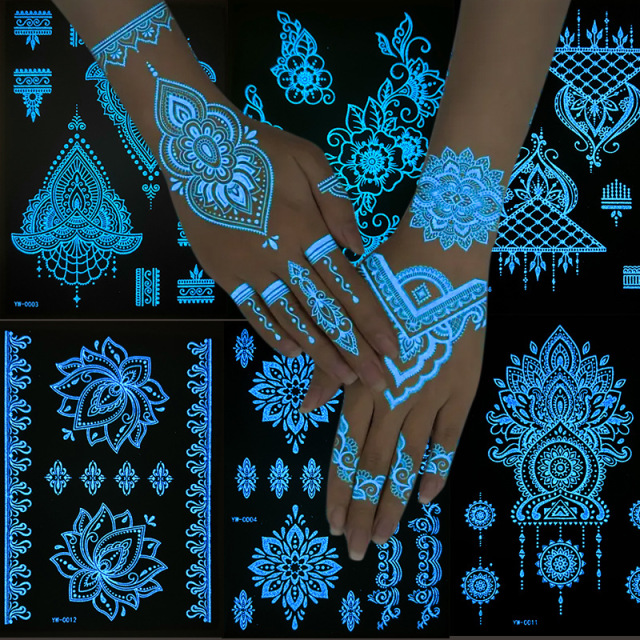 Glow-in-the-Dark Temporary Tattoos  Waterproof Luminous Body Stickers