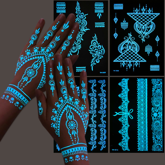 Glow-in-the-Dark Temporary Tattoos  Waterproof Luminous Body Stickers