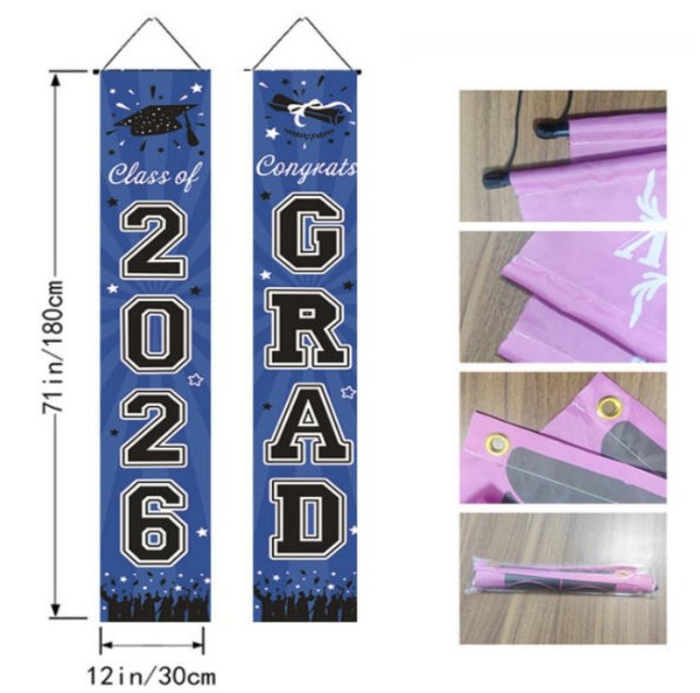 2-Piece Outdoor Vertical Door Graduation Porch Banners