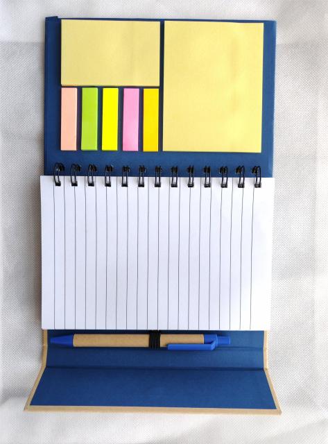 Multi-Functional Spiral Sticky Note Set with Ballpoint Pen